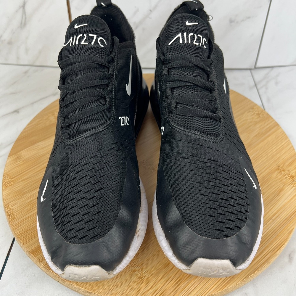 Nike Air Max 270 Mens Size 10 Black White Running Sneakers Shoes AH8050-002 - Picture 5 of 13